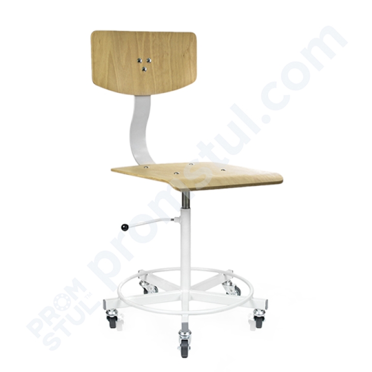 Стілець промисловий СП-2р дерев’яне сидіння на колесах