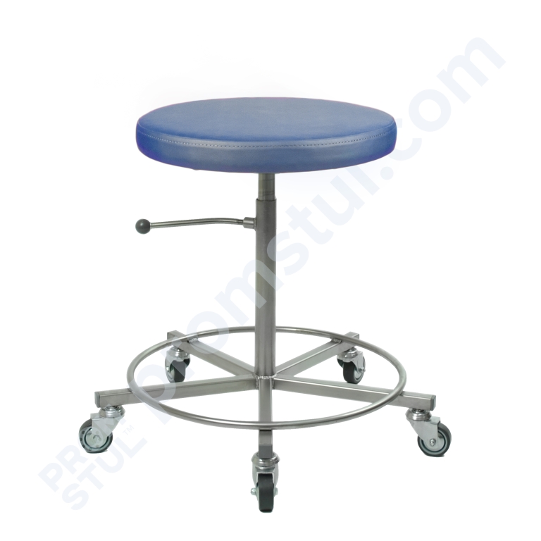 Табурет медичний ТПН-1.1нержавіюча сталь, шт.шкіра, на колесах, 
