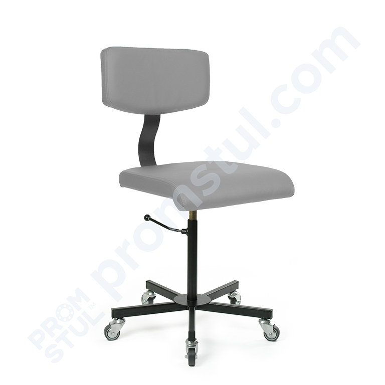 Стул промышленный на колесах мягкий кожзам